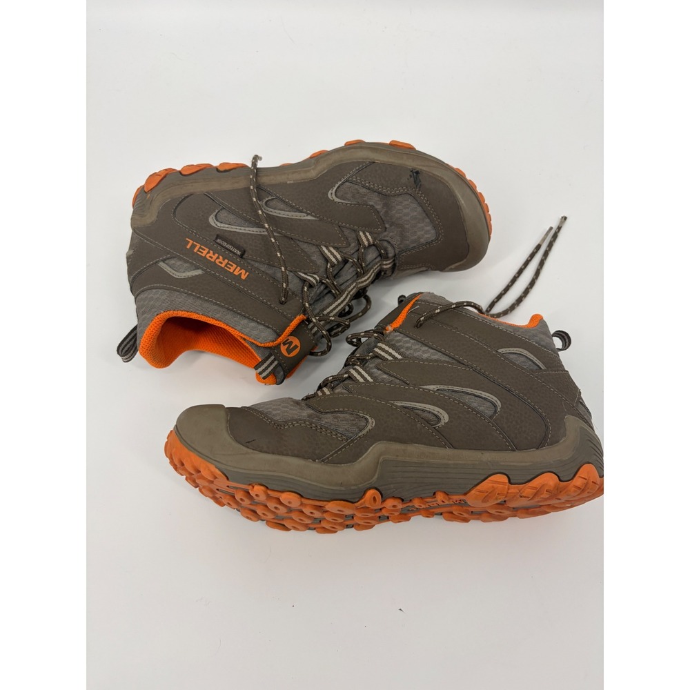 Merrell Kids Chameleon 7 Access Mid Waterproof Hiking Boots Brown Orange Size 5M